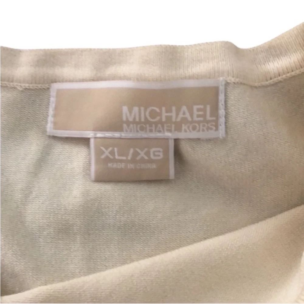 Micheal Kors  XL Ivory knit top sleeveless top Gold Studded super soft